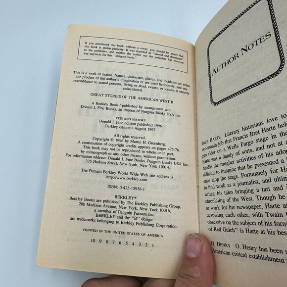 Great Stories Of The American West II Edited Martin H. Greenberg 1997 Paperback - Picture 6 of 6